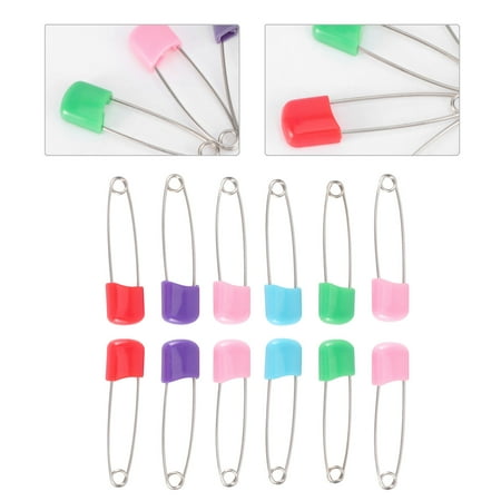Luxshiny 12Pcs Assorted Color Traditional Safety Pins Made of Stainless Steel for Decoration