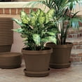 thumbnail image 2 of Bloem 4-in Terra Round Resin Planter - Chocolate Brown (Saucer Not Included), 2 of 5