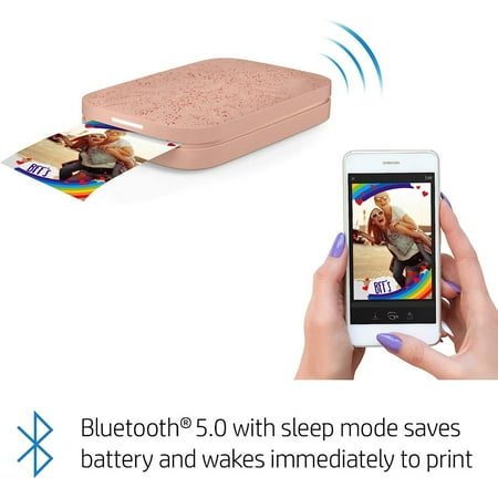 HP - Sprocket Portable 2" x 3" Instant Photo Printer, Prints From iOS or Android Devices - Blush Pink