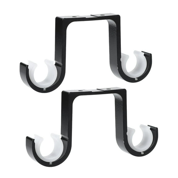 2 Pcs Home Accessories Curtain Rod Pole Brackets Ceiling Double Drapery Window Aluminum Alloy