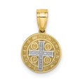 thumbnail image 7 of FJC Finejewelers 10k Yellow Gold with with Rhodium San Beito Medal Charm, 7 of 7