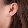 thumbnail image 4 of Limerencia Hypoallergenic G23 Pure Titanium Screw Back Earrings Post for Sensitive Ears Simulated Diamond Cartilage (5mm, Aurora Borealis), 4 of 7