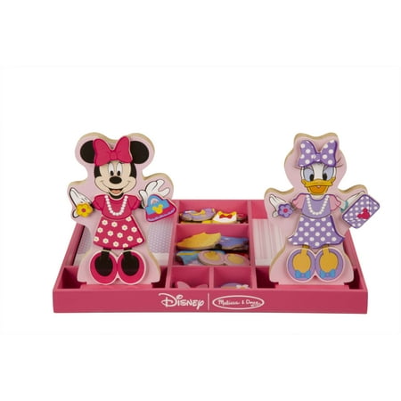 Melissa & Doug Disney Minnie Mouse and Daisy Duck Magnetic Dress-Up Wooden Doll Pretend Play Set (45+ pcs)