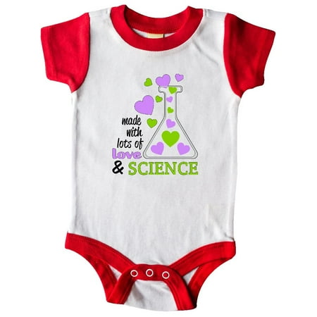 made with lots of love and science heart bubbles in a beaker infant