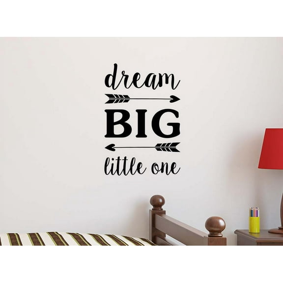 #2 Dream Big Little one 15 x 22 Vinyl Wall Art Decal Sticker Nursery Decor Motivational Inspirational Sticker Decorative Lettering Love Hearts