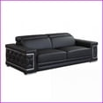 thumbnail image 3 of 3-Seat Modern Minimalist Top Grain Italian Leather Sofa with Kiln-Dried Hardwood Frame | Black | Leather Upholstery | Tight Back, 3 of 10