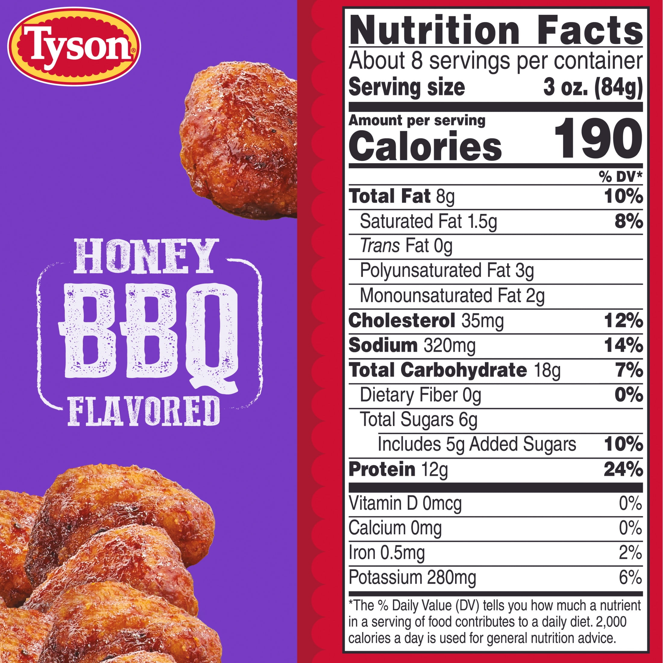 Tyson Any'tizers Honey BBQ Boneless Chicken Bites, 24 oz (Frozen)