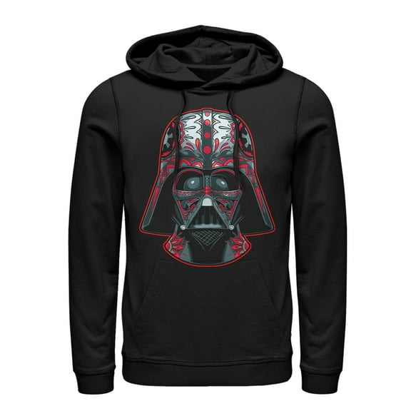 Men's Star Wars Darth Vader Helmet Markings  Pull Over Hoodie Black 2X Large