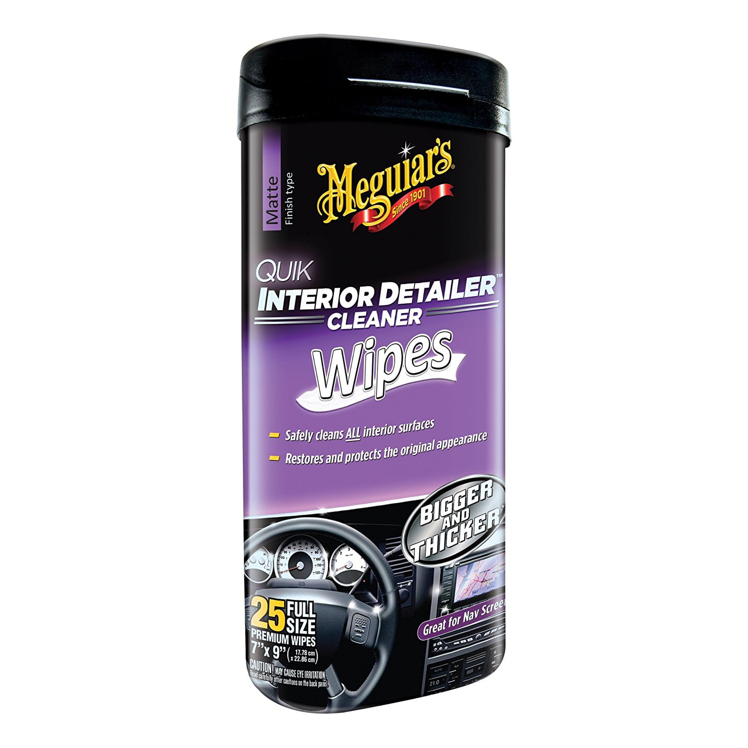 Meguiar's G13600 Quik Interior Detailer Wipes (25 wipes)