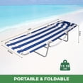 thumbnail image 3 of SUNSPIRE 2 Pack Folding Beach Lounge Chair with Face Hole Pillow Side Pocket, Portable Reclining Tanning Sun Lounger for Beach Pool Patio Navy Blue, 3 of 10