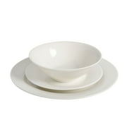 Gibson Home Everyday Round White Stoneware Dinnerware Set, 12-Piece