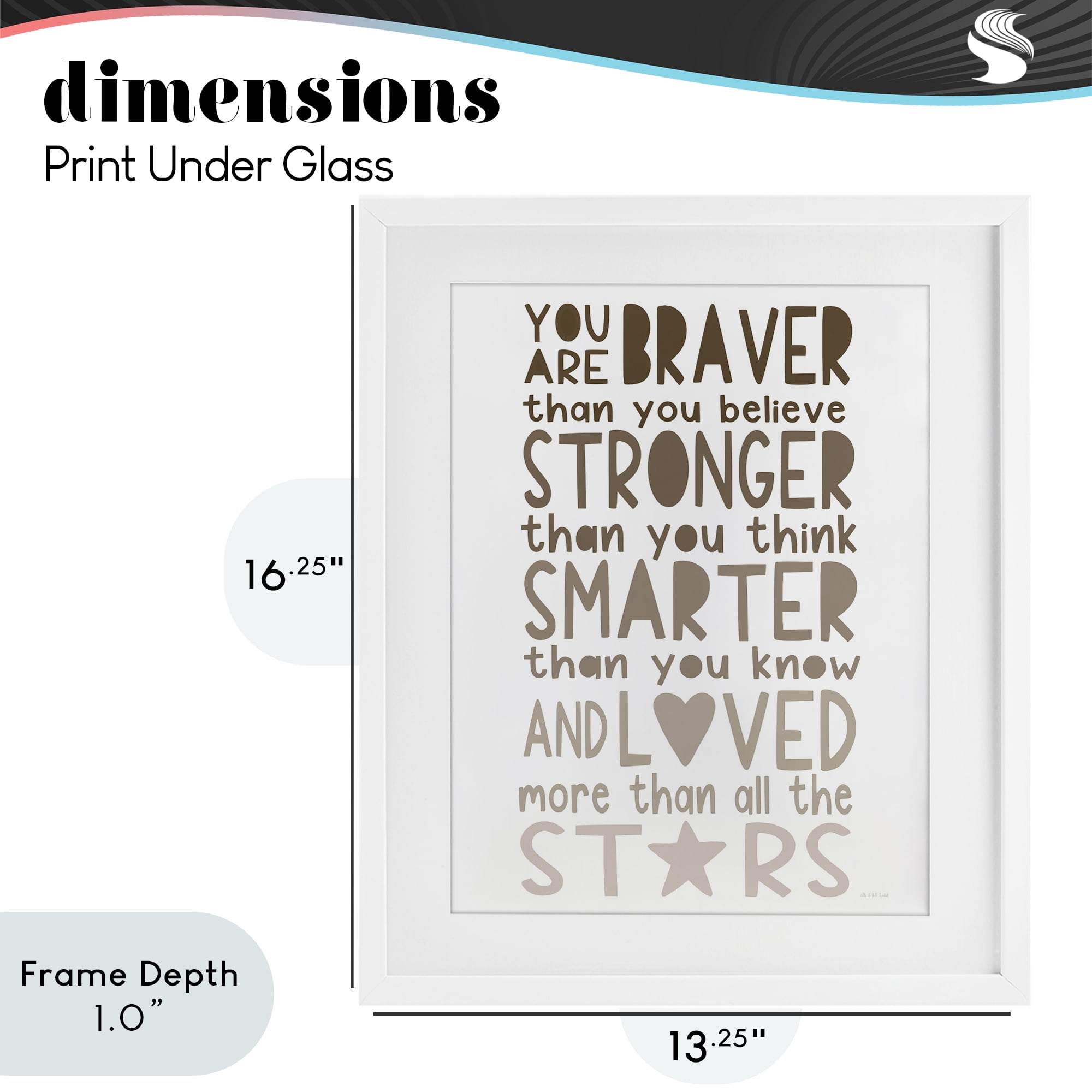 Stupell Industries Loved More Than The Stars White Framed Print Under Glass, design by Elizabeth Tyndall