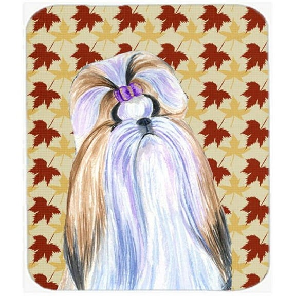 Shih Tzu Fall Leaves Portrait Mouse Pad, Hot Pad Or Trivet