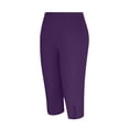 thumbnail image 4 of QHFBli Lounge Leggings for Women Summer Women's Fashion Casual Solid Hollowed Out 3/4 Length Capri Pants for Everyday Wear Comfortable Stretchy High, 4 of 4