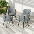 thumbnail image 3 of Miekor Furniture Outdoor Dining Chair-Metal & Rope with Light Gray Cushion Patio Furniture,Weather-Resistant Patio Chairs with Cushions,MP2(set of 2) MK6986, 3 of 12