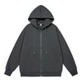 thumbnail image 3 of Workout Hoodies for Men,Zip Up Hoodie Long Sleeve Full Zip Hooded Sweatshirt Pocket Pullover for Casual Wear,Sweatshirts for Men,01 Grey,3XL, 3 of 6