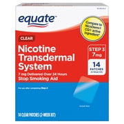 Equate Nicotine Transdermal System Step 3 Clear Patches, 7 mg, 14 Count, Compare to Nicoderm® CQ® Active Ingredient