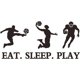 thumbnail image 3 of Pegatinas de pared con diseño de pelota de fútbol, ​​baloncesto y rugby. Vinilo decorativo para pared de baloncesto, sala de estar y estadio., 3 of 8