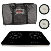True Induction TI-2C Protable UL1026 Certified, 23-inch Dual Induction Cooktop 1750W Glass-Ceramic Top with FREE Carrying Bag & 2 Silicone Mats