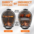 thumbnail image 3 of Flintex 22" Kamado Charcoal Grill & Smoker, Egg-Style Grill with Cast Iron Grates, Prep Table and Storage Cart for Outdoor BBQ, 3 of 9