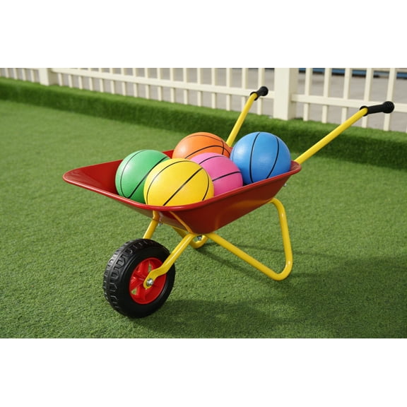 Children's Metal  Wheelbarrow,33 lbs Utility Yard Steel Tray,Durable Front Wheel