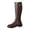 Brown, variant on XUNKUSGA Knee High Boots with Side Zipper Comfortable Round Toe Low Heel Riding Boots for Women Classic Vintage Solid Color Buckle Long Boots,5.5