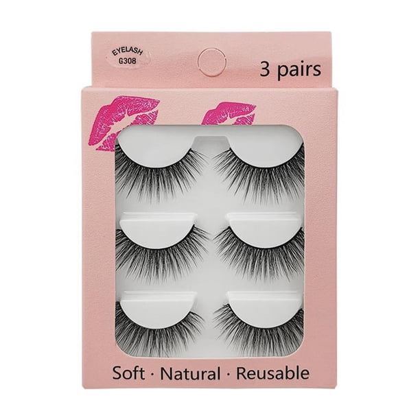 Ygjytge 3 Pares De Pestañas Hechas A Mano Maquillaje Natural 3D Pestañas Postizas De Visón (G308) Ygjytge Para estrenar