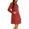 thumbnail image 4 of INSPIRE CHIC Women's Tweed Blazer Dress Collared Double Breasted A-Line Formal Work Dresses M 1, 4 of 5