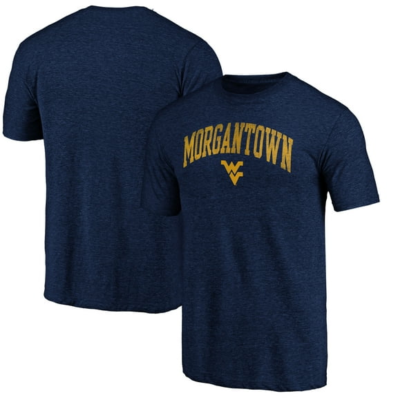Men's Navy West Virginia Mountaineers Arched City Tri-Blend T-Shirt