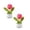 A42 A 5.5" 2Pack, variant on 2Pcs Crochet Potted Plants, Mini Knitted Decor for Home/Office/Gifts, Eco-Friendly Desk Decor, Rose - Red Tulip