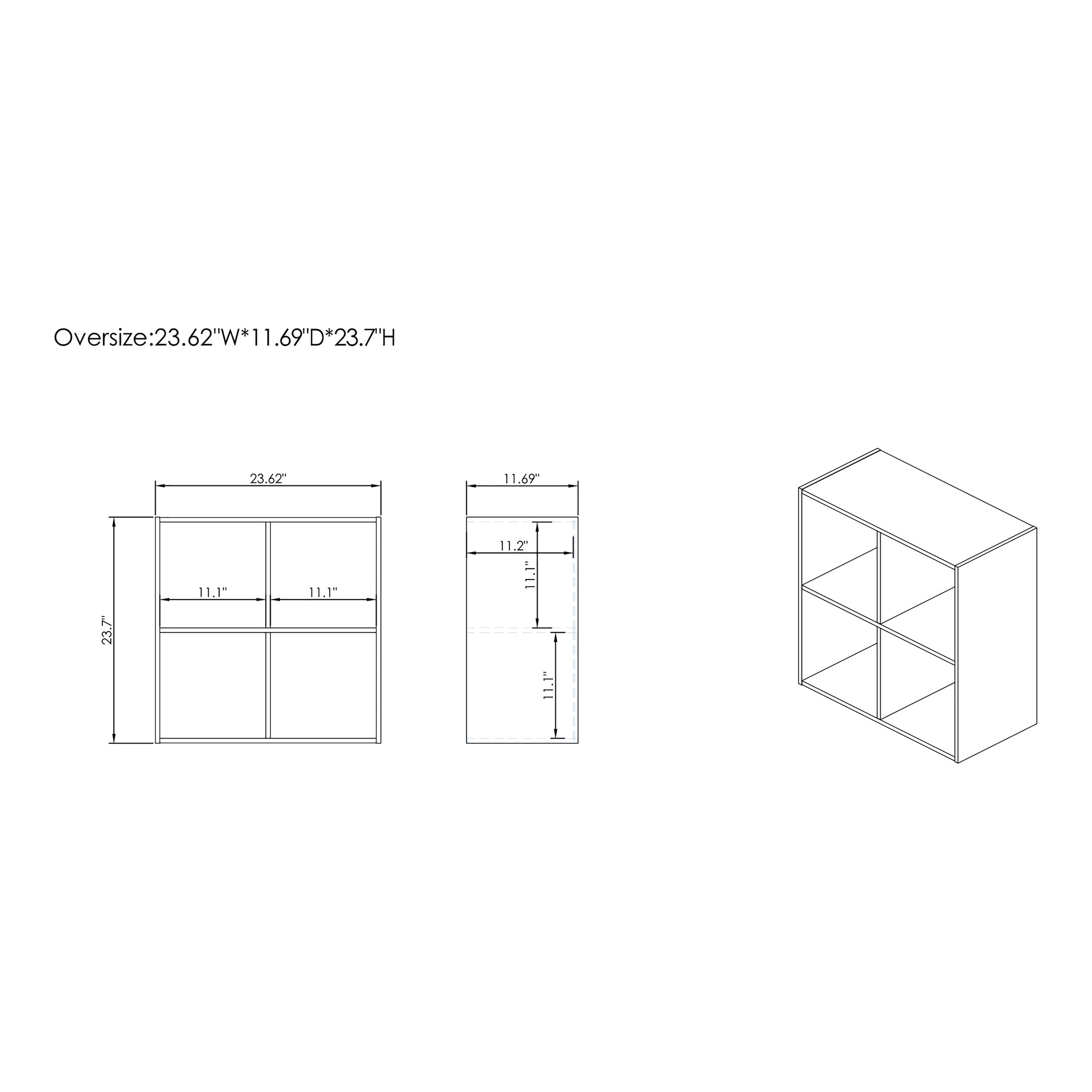 Furniture of America Brooks Stackable 4-Cube Wood Gray Bookcase