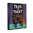 thumbnail image 3 of Stupell Industries Trick or Treat Cat & Witch Graphic Art Jet Black Floating Framed Canvas Print Wall Art, Design by Linda Birtel, 3 of 8