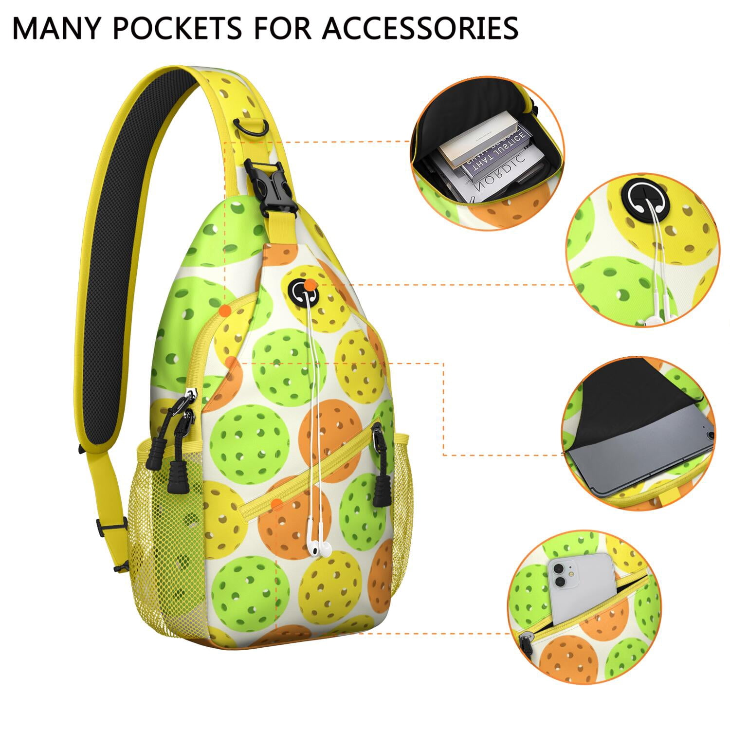 Travel-Ready Crossbody Bag Lightweight Shoulder Backpack with Baseball Print, Anti-Theft Pocket Versatile for Sports, Commuting