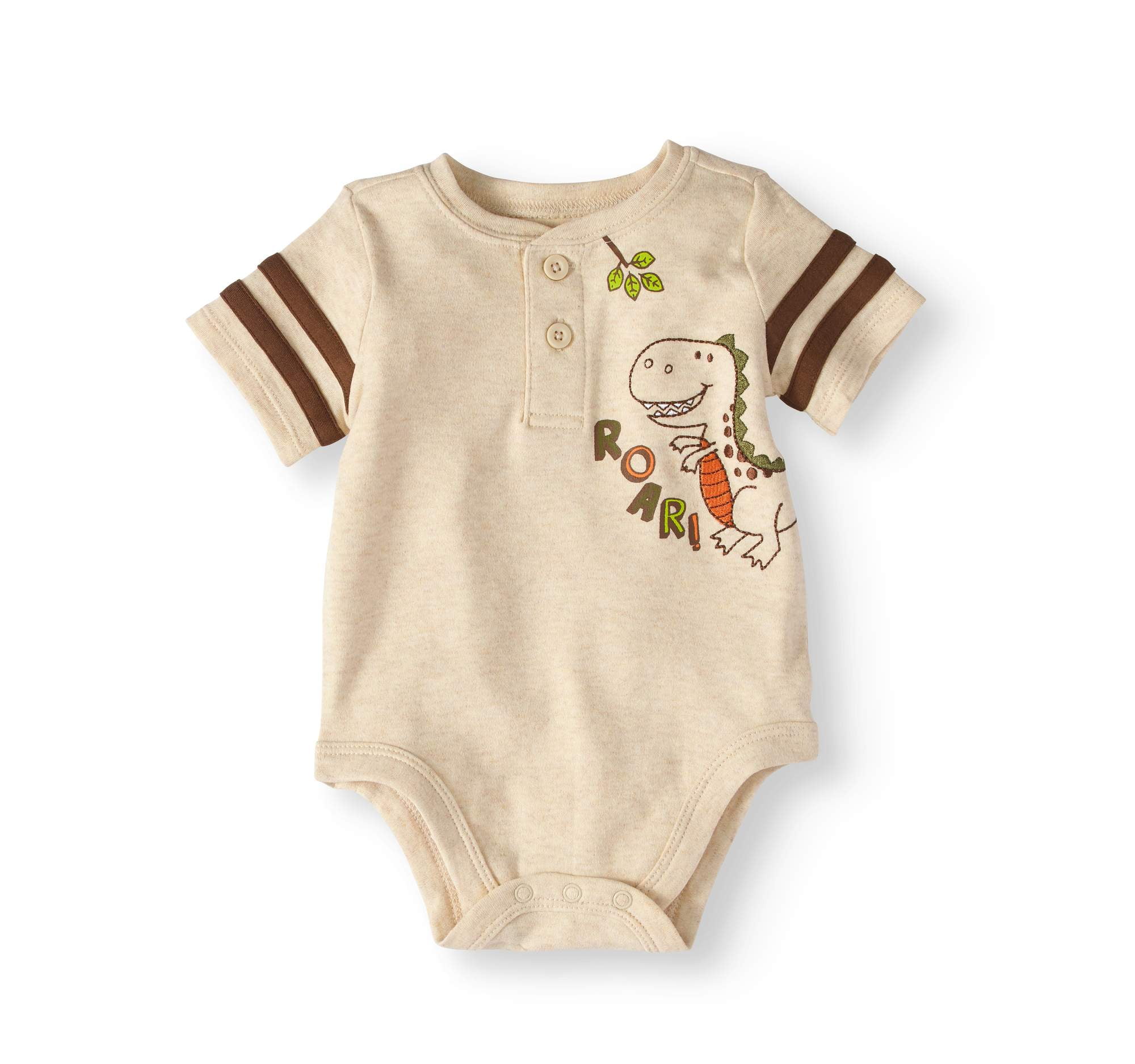 Baby Boy Short Sleeve Embroidered Henley Bodysuit Walmart Inventory