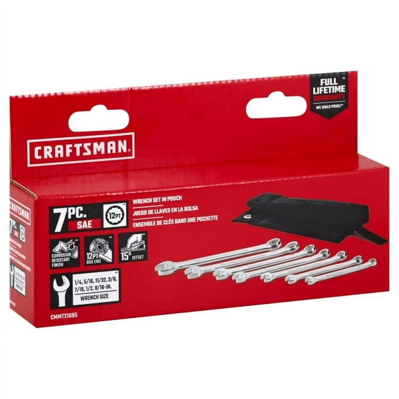 CRAFTSMAN SAE, Corrosion Resistant Finish Wrench Set 7 Piece