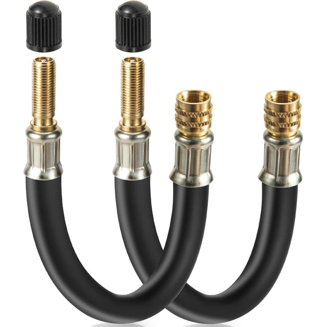2 Pcs Rallonges de Valve, Rallonge de Valve de Pneu Flexible et Rallonge de Valve de Pneu, Rallonge de Valve Universelle pour RV, Camion, Voiture, Moto, Vélo, Fonctionne comme Rallonge de Valve Presta