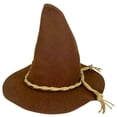 thumbnail image 2 of BRGZLK Witch Wizard Hat for Adults Men Women Stylish Felt Wide Brim Pointed Halloween Wizard Witch Hats Halloween Scarecrow Cosplay Costume Accessories 2026 Brown Free Size, 2 of 4