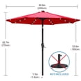 thumbnail image 6 of ABCCANOPY 7.5ft Patio Solar Umbrella LED Outdoor Umbrella with Tilt and Crank, Red, 6 of 9