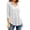 White, variant on hoksml Women Drawstring Hood V Neck 3/4 Sleeve Tunic Top Curved Hem Loose Raglan Pullover for Casual Daily Lounge