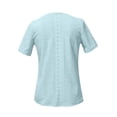 thumbnail image 5 of Womens Tops Short Sleeve Summer Tops For Women Casual Round Neck Loose Single Breasted Womens T Shirts, 5 of 6