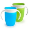 Munchkin Miracle 7 oz 360° Trainer Cup, 2 Pack, Blue/Green, 6+ Months