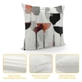 thumbnail image 4 of Chilfamy  Wine Throw Pillow Cushion Cover, Abstract Wine Glasses Silhouettes with Dots Alcohol Drink Modern, Decorative Square Accent Pillow Case, Black Grey, 4 of 5