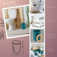 Blue Bathroom Trash Can Padang Bamboo Top 1.3 Gal Stylish and