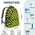 thumbnail image 5 of Yellow and Black Checkered Pattern Backpack for School, Cute School Bag with Adjustable Shoulder Straps and Padded Back, 16.9"x12.6"x5.9", 5 of 5
