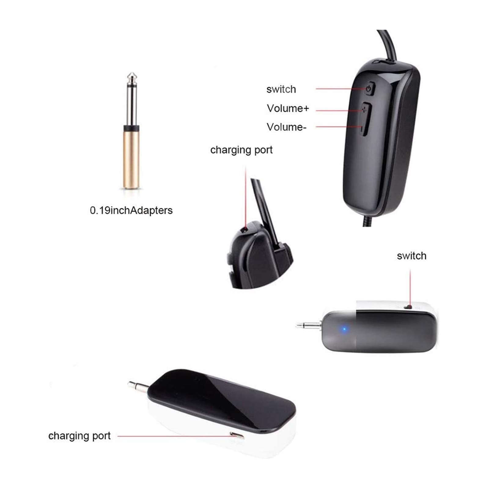 Wireless Microphone Headset Handheld Loudspeaker Set Handsfree Megaphone Voice Amplifier Teacher Microphones ,Powerful Sound