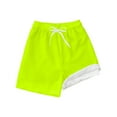 thumbnail image 2 of MIASHUI Boys Swim Trunks with Compression Liner Solid Color Beach Swim Shorts,Yellow,10-12 Years, 2 of 3