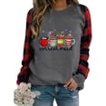 thumbnail image 3 of Sudadera de moda Gibobby con estampado navideño para mujer gris L, 3 of 5
