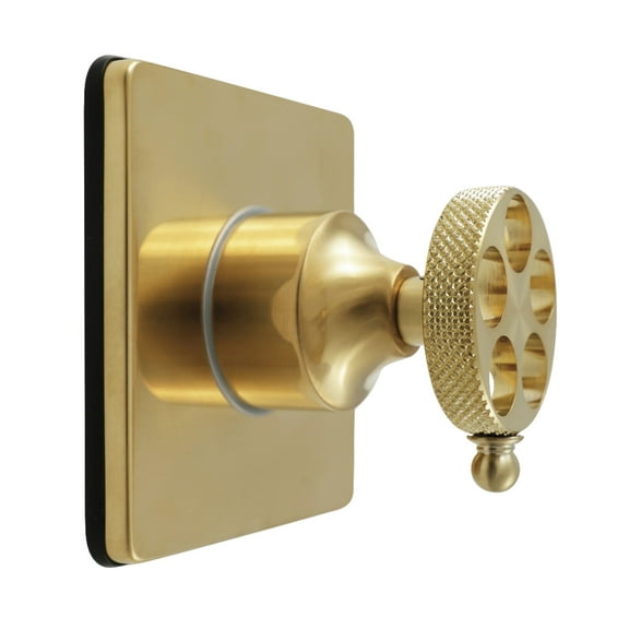 Kingston Brass KS3047RKX Webb Single-Handle Three-Way Diverter Valve with Square Trim Kit, Brushed Brass