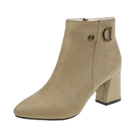 

ZHAGHMIN Brown Booties Ladies Shoes Fashion Boots Side Zipper Pointed Toe Non Slip Short Boots Breathable Boots Women Rain Boot Womens Slouchy Boots Boots For Women 10 Heeled Boots For Women Leather