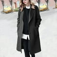 thumbnail image 1 of Abrigo informal de manga larga sin capucha para mujer, chaqueta y gabardina larga de invierno con solapa y botones, abrigo para mujer, 1 of 6